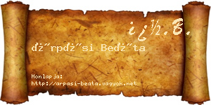 Árpási Beáta névjegykártya